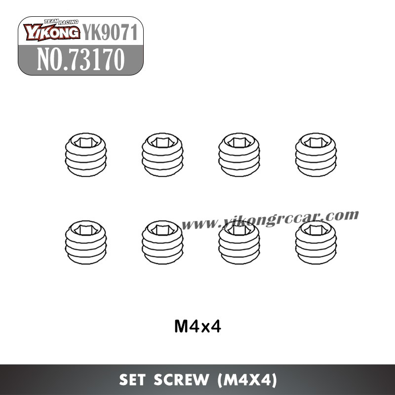 YIKONG YK9071 YT7/YT7Pro RC Car Parts Set Screw (M4x4) 73170