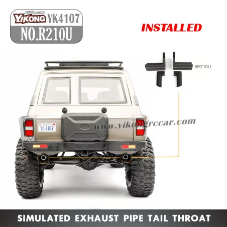 YIKONG YK4107 Parts Simulated Exhaust Pipe Tail Throat R210U/U-S