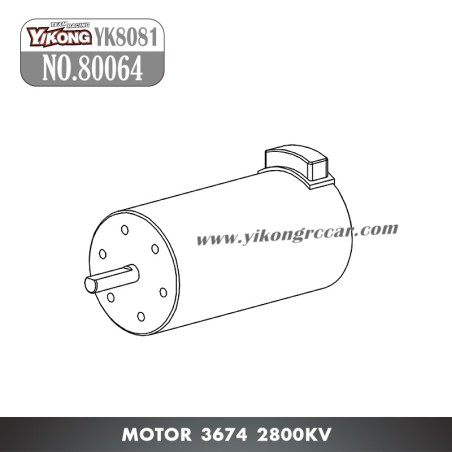 YIKONG YK8081 RC Vehicle Parts NO.80064 Motor 3674 2800Kv