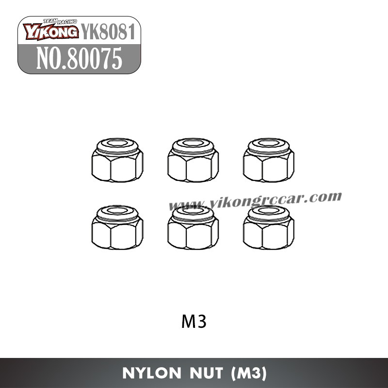 YIKONG YK8081 RC Vehicle Parts NO.80075 Nut