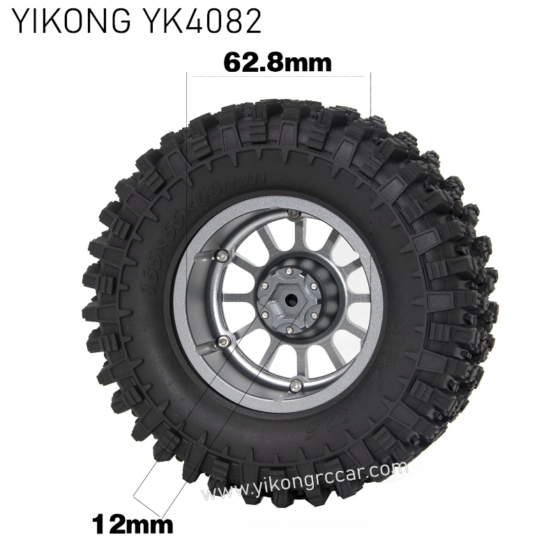 YIKONG YK4082 Parts 2.6-Inch Tire Set (Wheel Hub + Tire Skin), Titanium Color 4