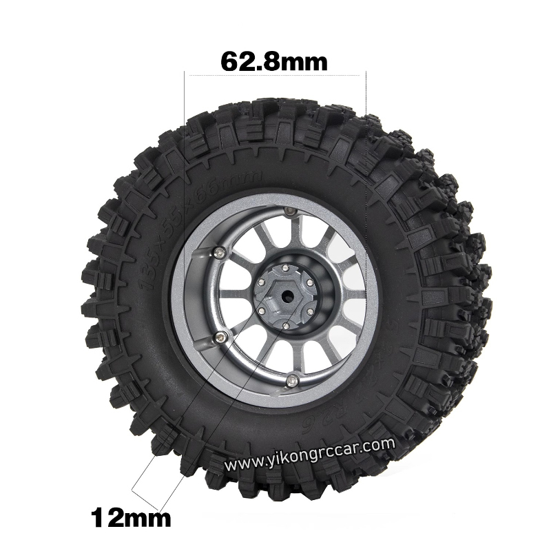 YIKONG YK4082 Parts 2.6-Inch Tire Set (Wheel Hub + Tire Skin), Titanium Color 4