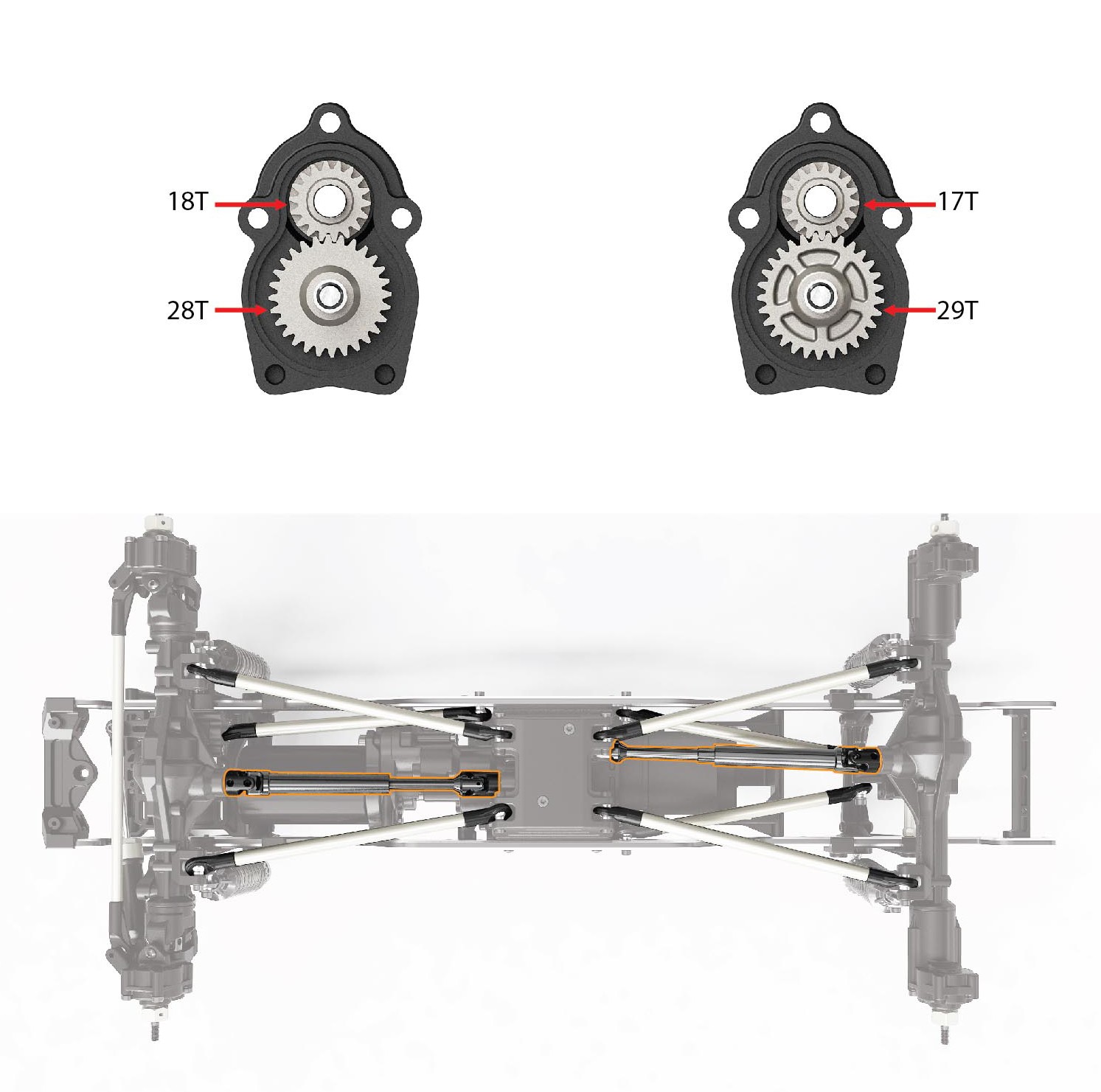 YIKONG YK4082V3 YK4083V3 RC Crawler Gear Box Set 5