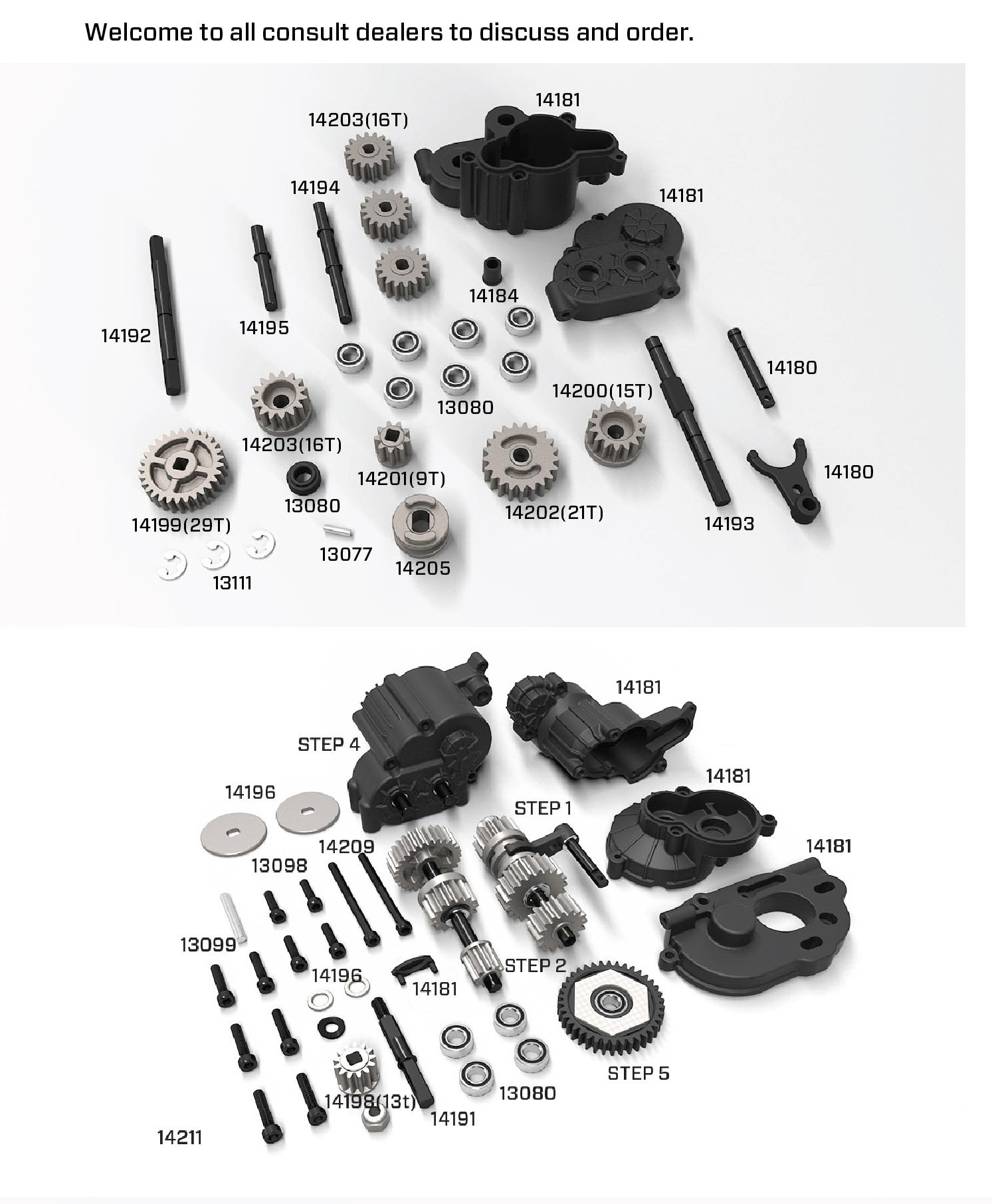 YIKONG YK4082V3 YK4083V3 RC Crawler Gear Box Set 7
