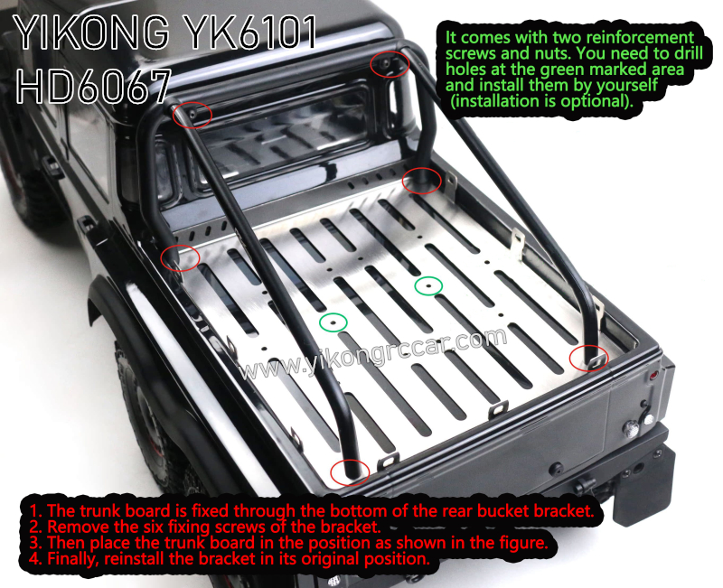 YIKONG YK6101 RC Car Upgrade Parts Trunk lid (with hook)6